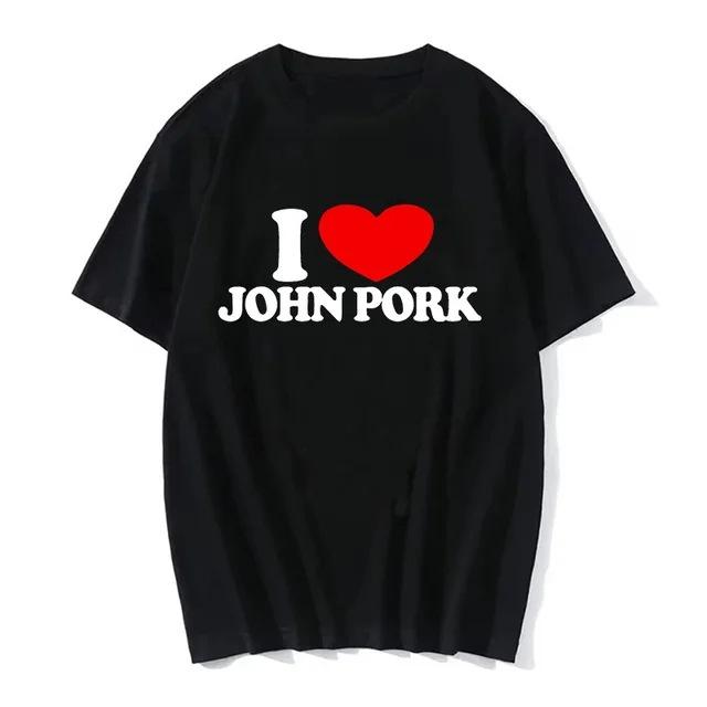 John Pork ruft an Anruf annehmen Telefon T-Shirt Humor Lustiges Schwein Grafik T-Shirt Streetwear 3D Gedrucktes Schwarzes Kurzarm T-Shirt Oberteile