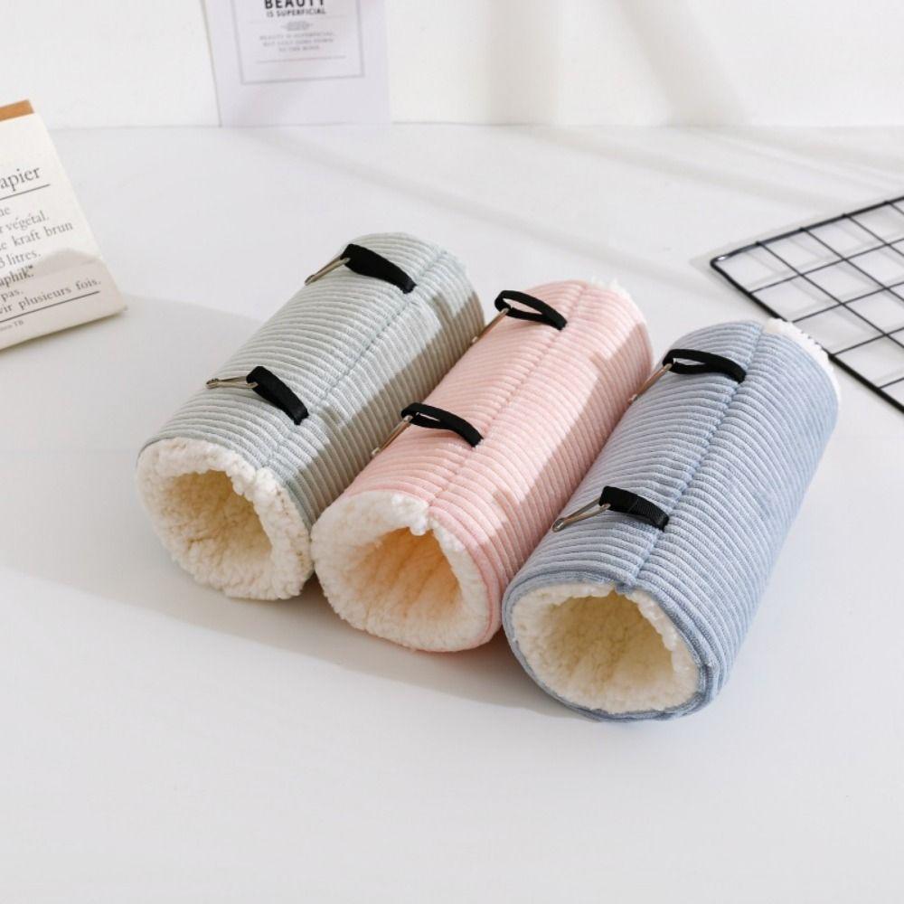 Warm Bed Cute Guinea Pig Tunnel Striped Print Lining House Nest Warm Nest Thickened Warm Bird House Winter Sleeping