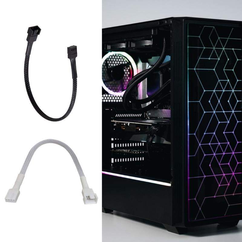 4Pin PWM Fan Extension Cable For PC Cooling Supports Speed Controls Sync And Independent Power Input High Efficiency
