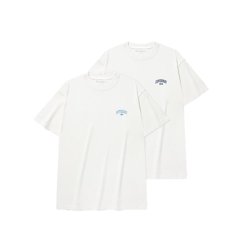 COVERNAT [2Pack] Small Arch Logo T-Shirt White
