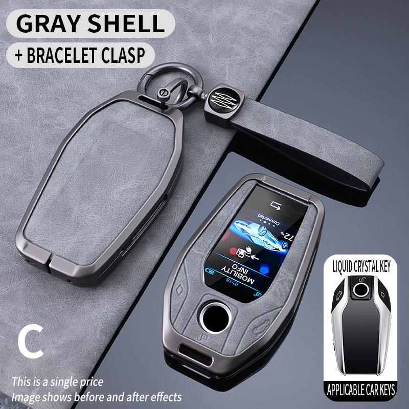 

Alloy Leather Car Key Case Cover Keychain for Bmw 5 6 7 Series 530le Gt X3 X4 730li 740 G12 G30 G31 G32 I8 I12 I15 Accessories