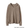 Autumn Winter Pure Cashmere Women's Hooded Loose Knit Sweater Pullover