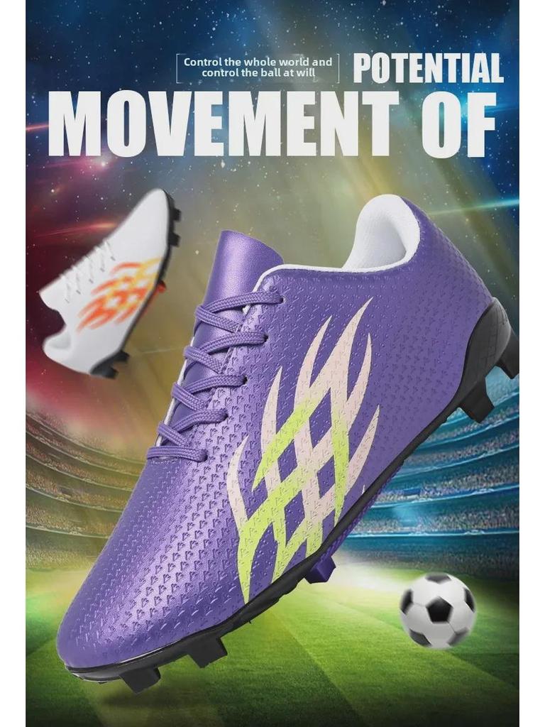 Low-Top Leather Football Training Shoes, Short Spike, Youth Large Size