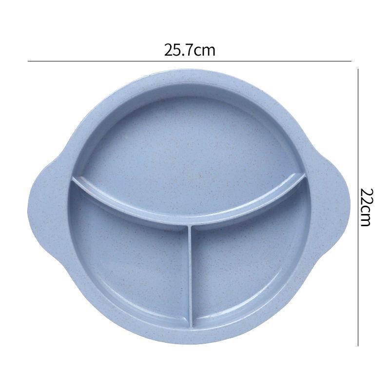 Wheat Straw Children Dividing Plate Household Solid Simple Plastic Students Dining Tableware Fashion Nordic New Thicken Dish