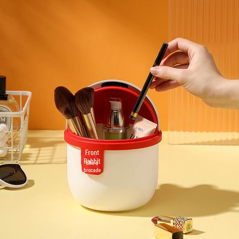 Cartoon Animal Desktop Trash Can with Lid for Home and Dorm Decor