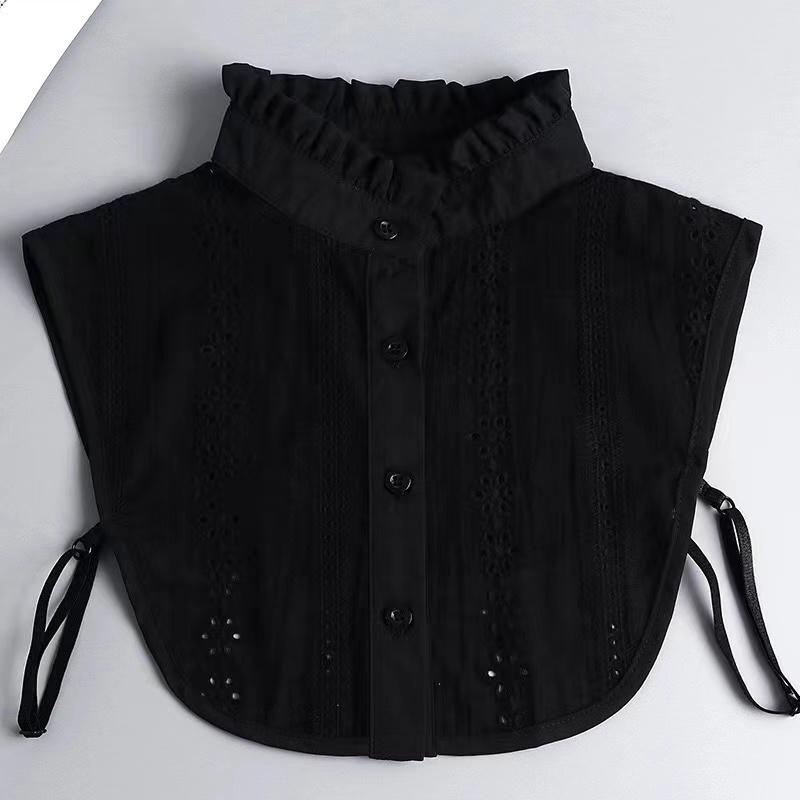 Women Lace Collar Pure Color Detachable Lapel Choker Necklace Shirt Fake False Collar Blouse Sweatshirt Vest Accessories