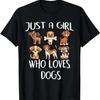 Nur ein Mädchen, das Hunde liebt Niedlich Lustig Welpenliebhaber Hunde T-Shirt