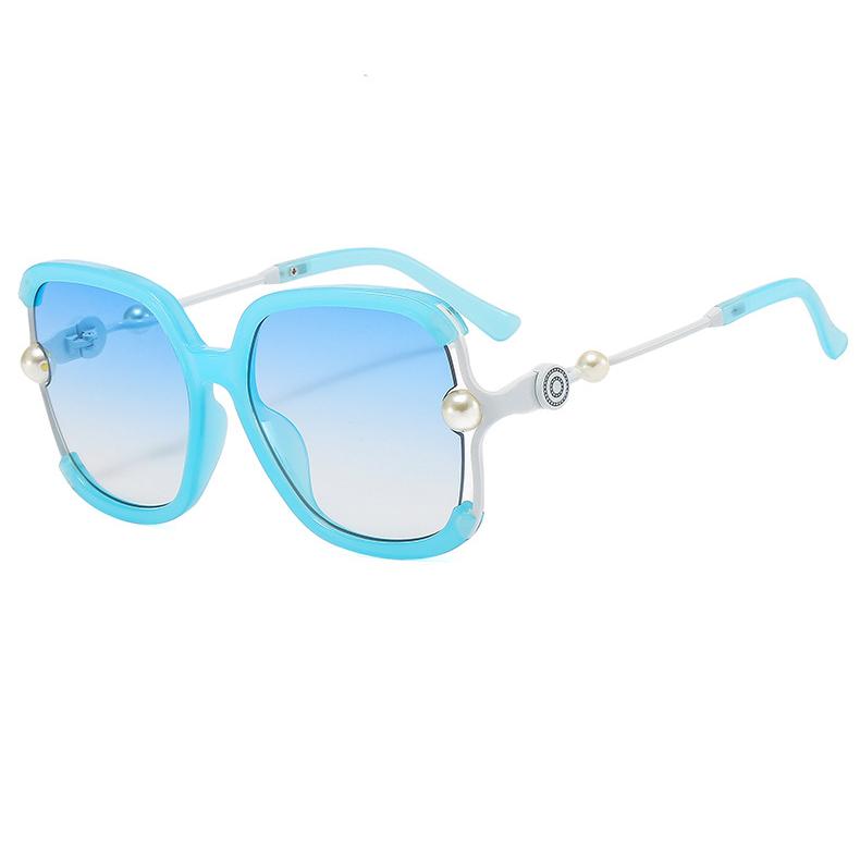 Luxury Designer Square Big Frame Sunglasses Women Fashion Vintage Pearl Oversized Sun Glasses Female Eyewear