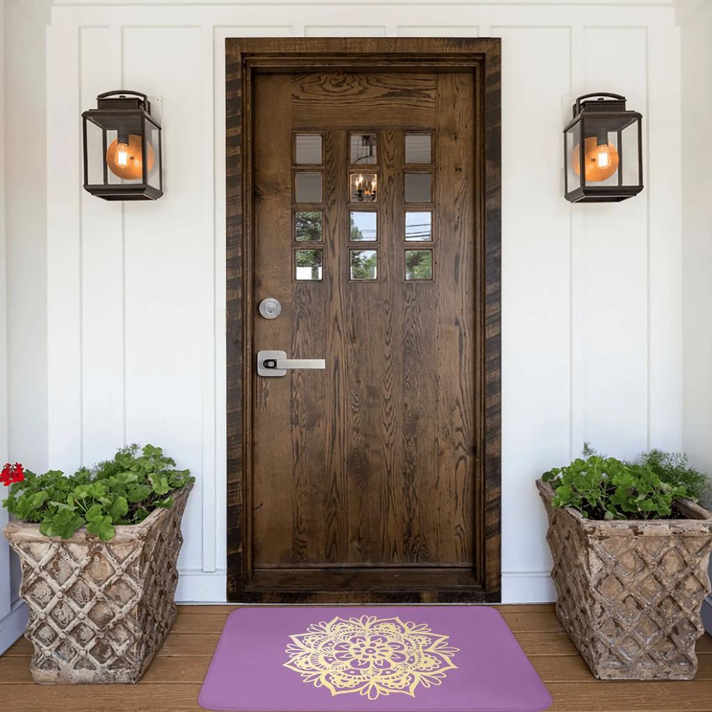 Purple and Gold Mandala Non-slip Doormat Floor Mat Water oil proof Carpet Rug for Kitchen Entrance Home Bathroom Footpad Mats