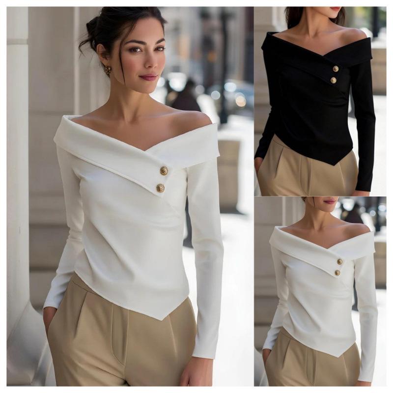 Autumn Elegant One-shoulder Long-sleeved Women's Shirt
