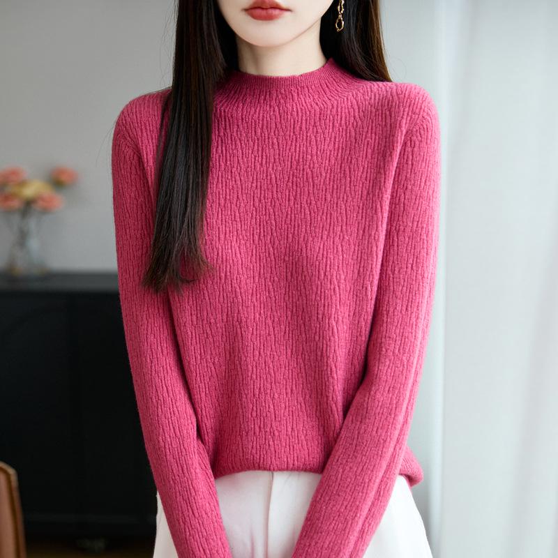 Dámský pletený kardigan s kulatým výstřihem Andy Cashmere Sweater Coat - Podzim 2025, Korejský styl