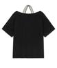 CNVS [Set] Betty Boop Betty Cat Halter Off-Shoulder Short Sleeve T-Shirt_Black