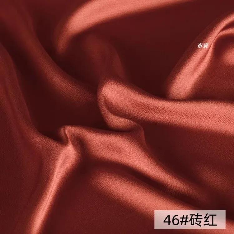 

Summer Bubble Satin Fabric Glossy By The Meter for Clothing Hanfu Shirt Skirt Pajamas Sewing Imitate Acetic Acid Cloth Smooth 100cmX150cm
