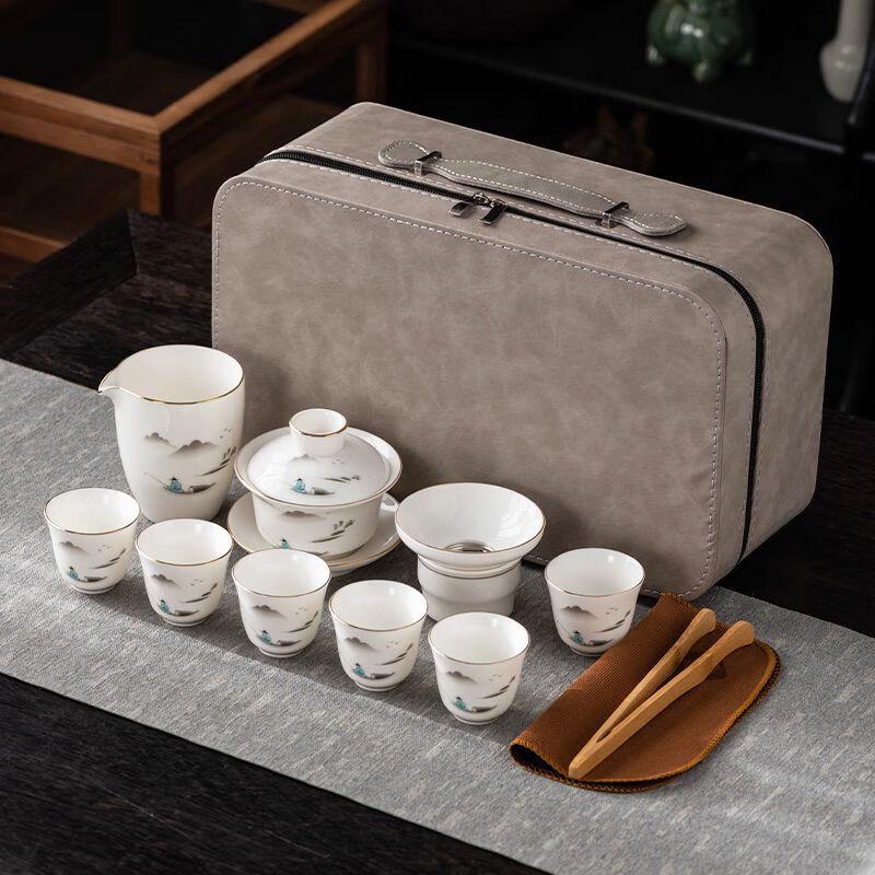 White Porcelain Mutton Fat Jade Style Tea Set