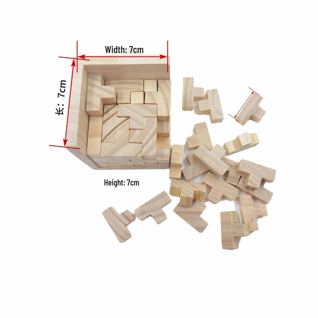54-Piece Wooden Luban Lock Set: Stress Relief, Science Learning, Educational Toy