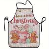 1pc Christmas Dessert Pattern Printed Apron, Unisex, Stylish Home Workwear, Cooking Kitchen Apron, Durable And Easy To Clean