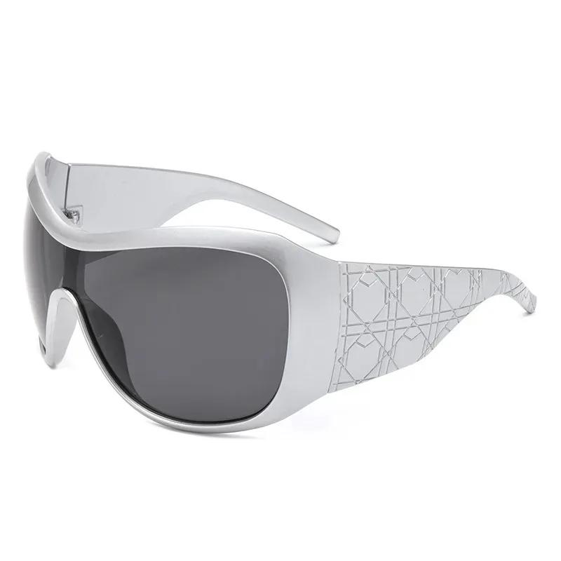 New Y2K Oversized Sunglasses Women Men Vintage Square Shield Gradient One Piece Glasses Sexy Driving Shades