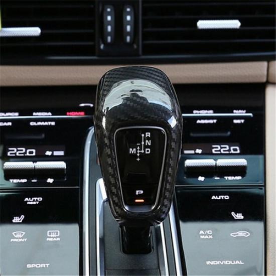 Real Carbon Fiber Car Gear Shift Knob Cover Trim For Porsche Cayenne 2018-