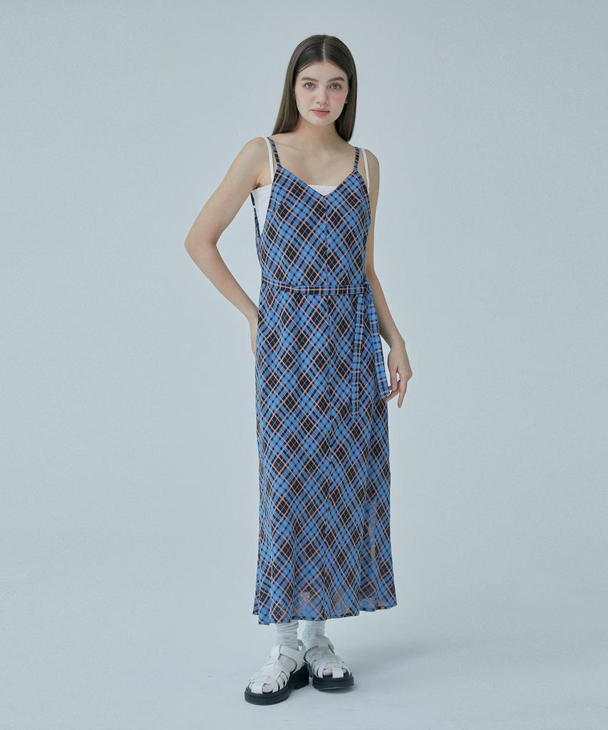 Pin Black Check Sleeveless Dress
