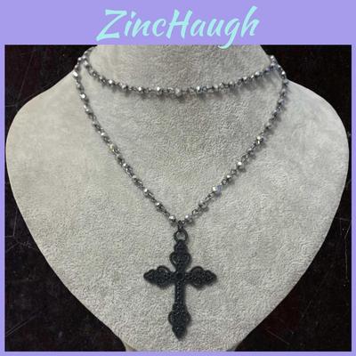 Vampire Style Layered Cross Necklace For Women With Electroplated Alloy Jewelry