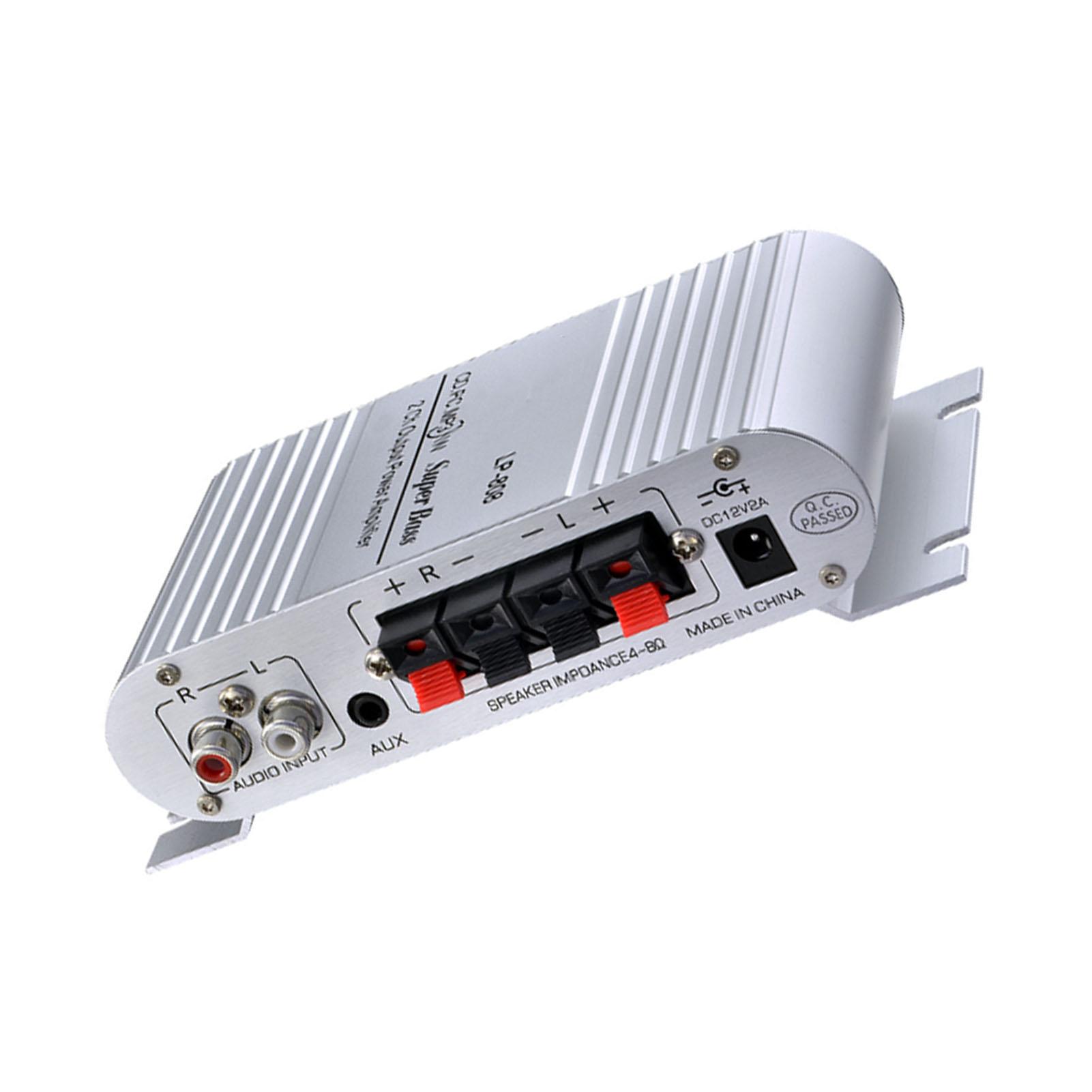 

Автомобильный усилитель мощности Цифровой стерео аудио усилитель Высокие частоты Низкие частоты Регулировка громкости Высокая чувствительность