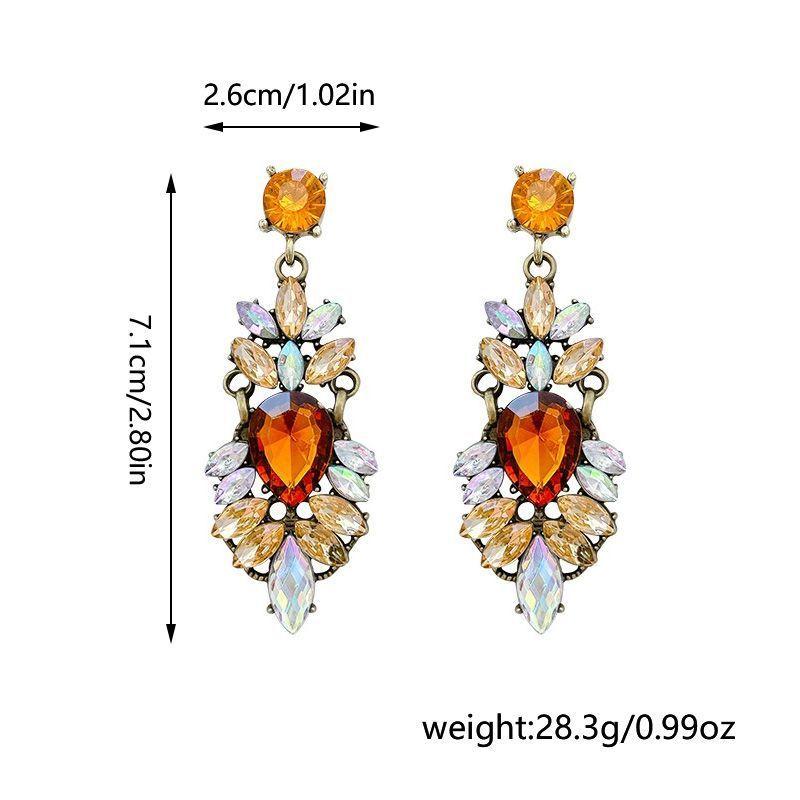 European and American Retro Super Flash Water Drop Earrings Fashion Exaggerated Atmosphere Heavy Industry Earrings Fashion High Sense Earrings Women