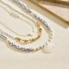 Shell Beaded Necklace Multilayer Heart Pearl Collar For Women Summer