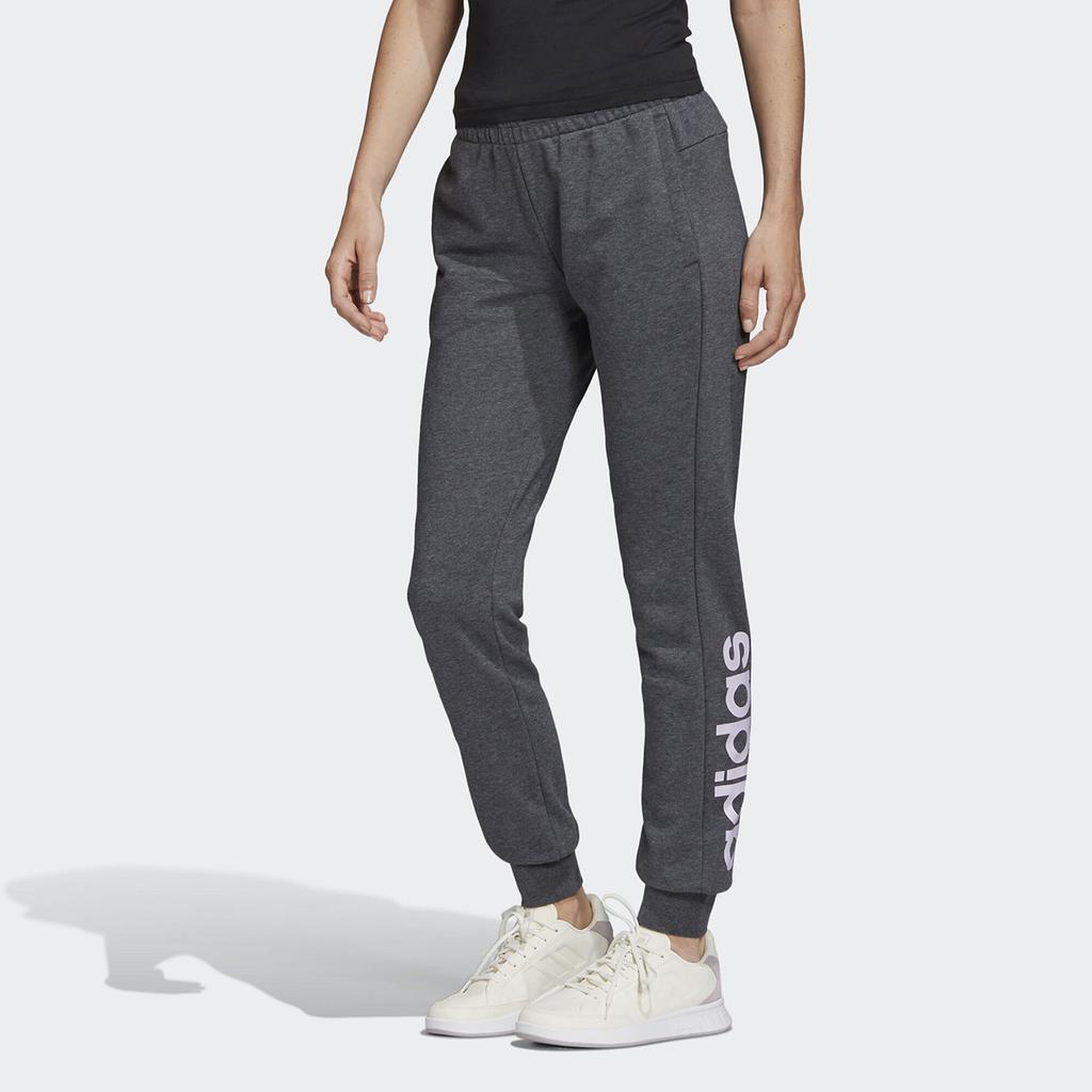 Adidas W E Lin Pant Logo Training Jogger Pants Women Bottoms Dark-Heather-Gray FM6805