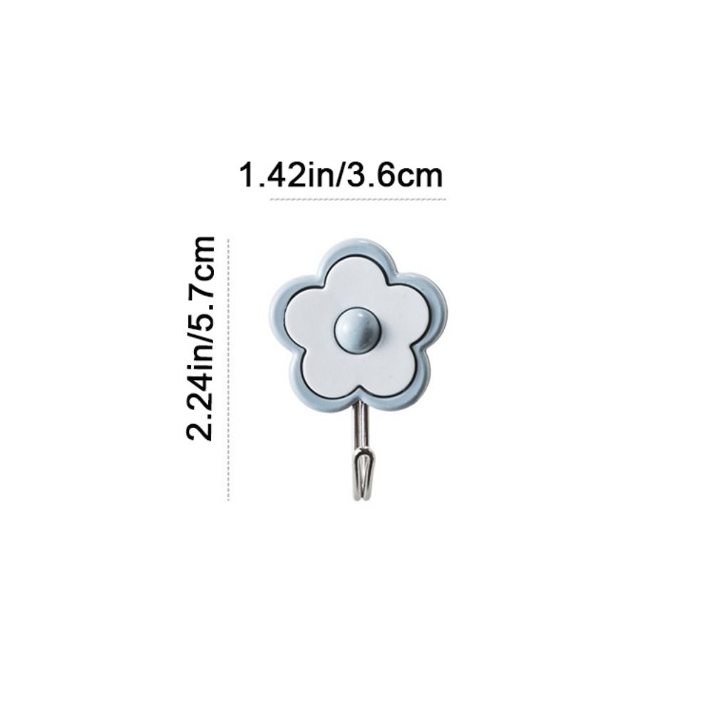 3Pcs Plastic Key Holder Wall-Mounted Wall Hangers Creative Cute Flower Utility Hooks Bathroom