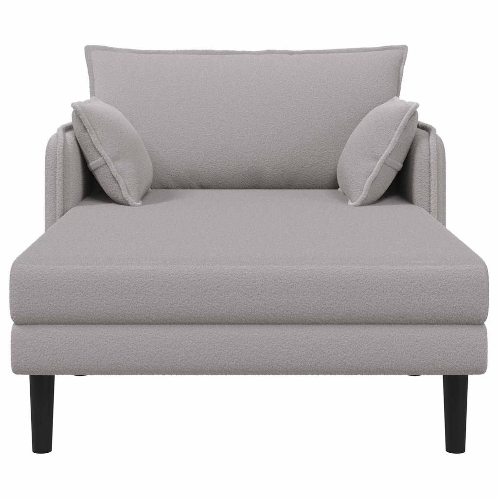 Large Chaise Lounge Light Gray Boucle