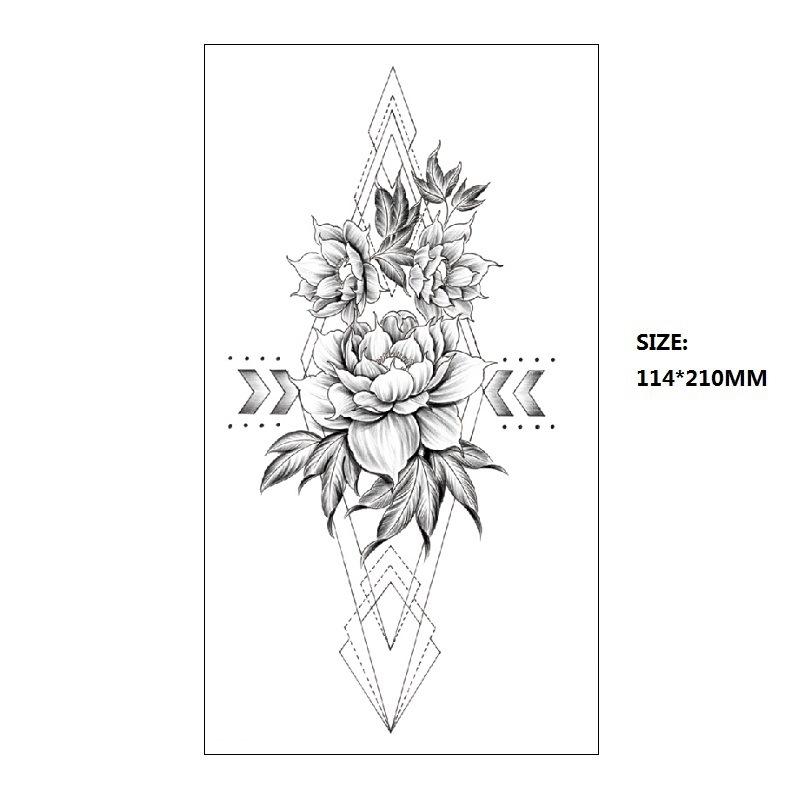 Bohemian Geometric Shape Water Transfer Small Full Arm Back Sexy Simulation Tattoo Sticker