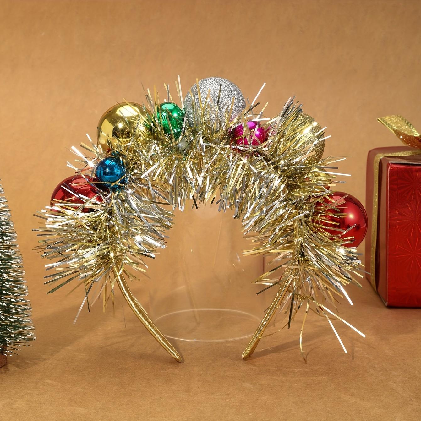 1Pc-Creative Headband-Gold Sequin Beads--Exquisite Women S Christmas Headwear Elemental Sphere