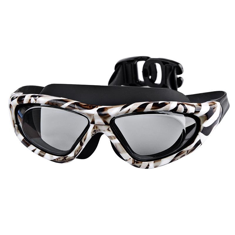 Racing swimming goggles for men and women, colorful medium-frame swimming goggles for adults, high-definition, waterproof, anti-fog, silicone diving
