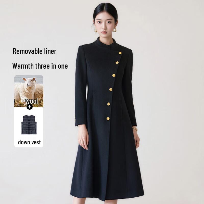 Women's Tluoman Professional Waist-Cinched Wool Blend Coat