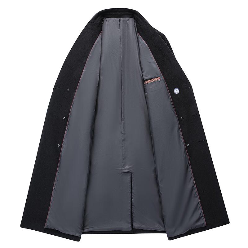 FAPAI Men's Double-Breasted Wool Blend Overcoat