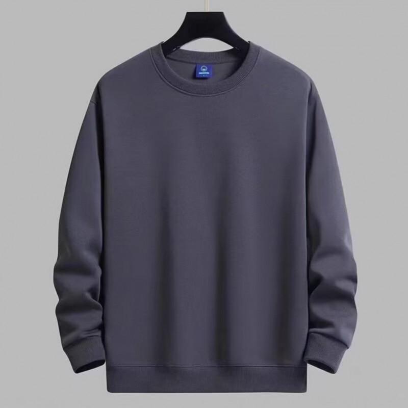 Unisex Unifarbenes Rundhals-Sweatshirt Lockerer Schnitt Langarm Freizeit-Oberteil Tägliche Kleidung