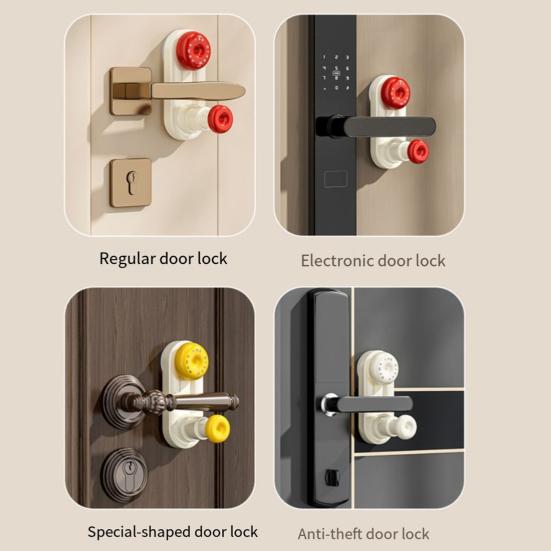 Door Stopper Additional Privacy Home Security Baby Proof Door Stop Home Hotel Apartment Dormitory Traveling Safety Adhesive Anti-Theft