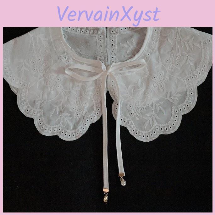 Adult Retro Embroidery Faux Collar With Floral Pattern For Casual Layering