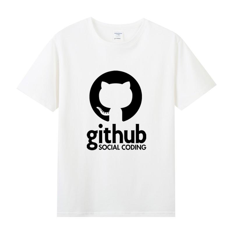 Summer Github Octocat Homebody Geek Programmer Pure Cotton Roundneck Shortsleeved Tshirt for Men and Women
