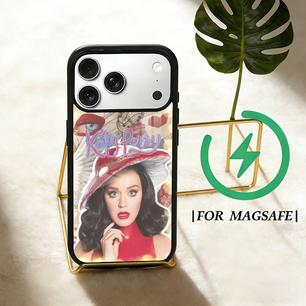 

Singer K-Katy Perry Phone Case For iPhone 17 16 15 14 13 12 Pro Max Plus for Magsafe Mirror Wireless Magnetic Cover iPhone14Plus