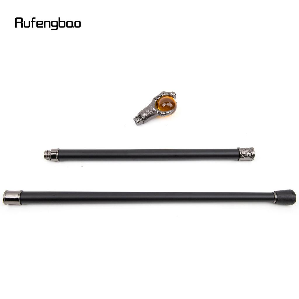 Dragon Claw Grasp Orange Glass Ball Silver Walking Cane Fashion Decorative Walking Stick Cosplay Cane Knob Crosier 93cm