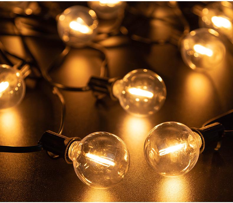 G40 Waterproof Solar LED String Lights - Outdoor, Drop-Proof, Remote-Controlled for Camping, Gardens, Weddings, and Christmas Decorating.