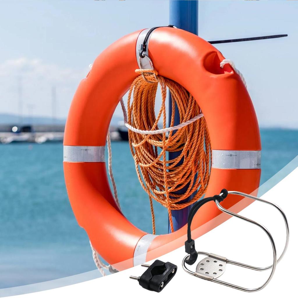 Horseshoe Life Buoy Stand Rack Life Ring Bracket For Ships Stainless Steel Ring Yacht Life Ring Holder Float Rack Boat Accessory