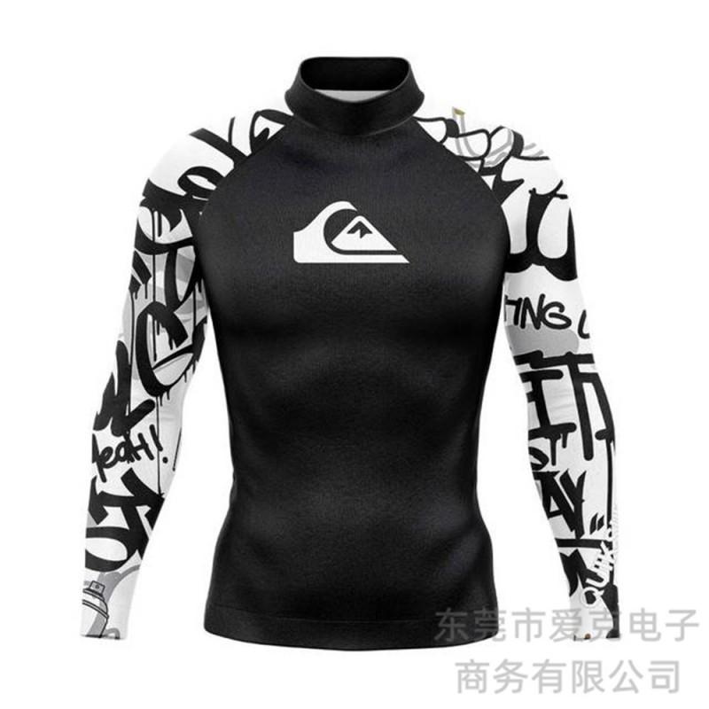 Quiksilver Long Sleeve Rash Guard Men UV Protection Quick Dry Surfing Dive Top