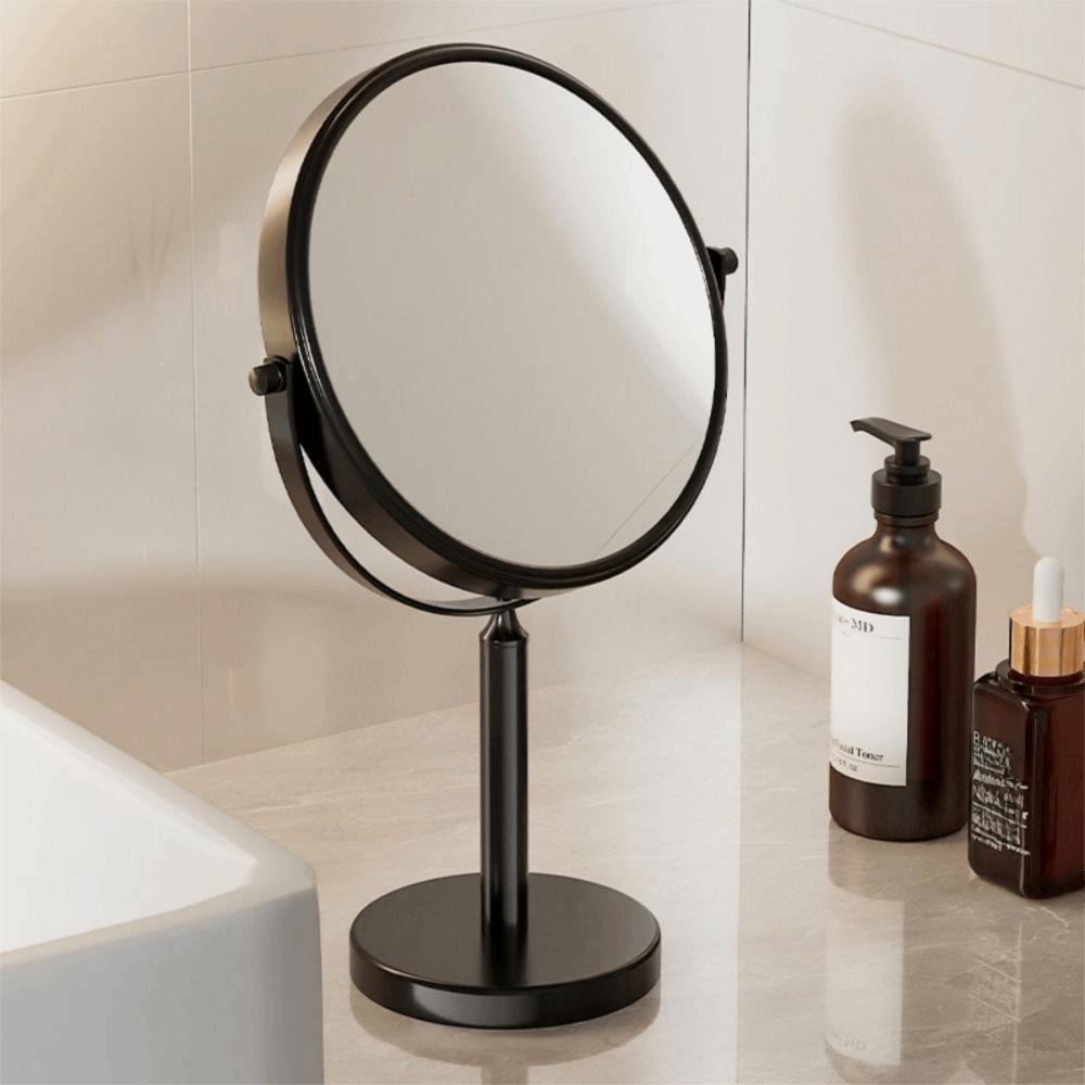 Double Sided Desktop Makeup Mirror Waterproof Swivel Vanity Mirror  Bathroom Use