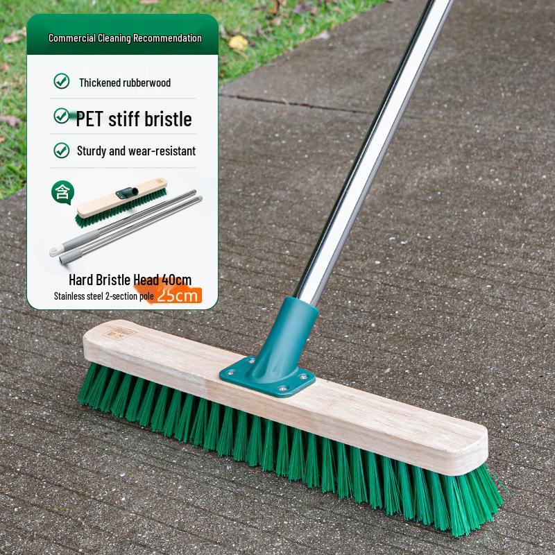 Long-Handled Steel Wire Brush: Floor Scrubber & Rust Remover