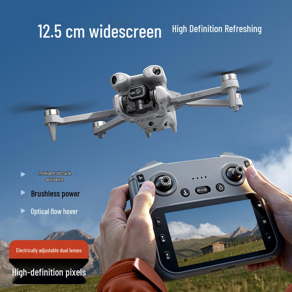 GT50 Drohne mit Bildschirm: HD-Kamera, Bürstenlose Motoren, Hinderniserkennung, Fernsteuerbarer Quadcopter-Spielzeug.