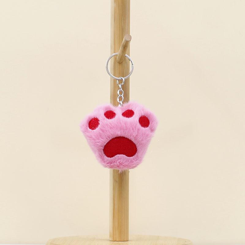 Adorable Plush Cat Paw Keychain Cute Stuffed Animal Accessory For Bags And Keys