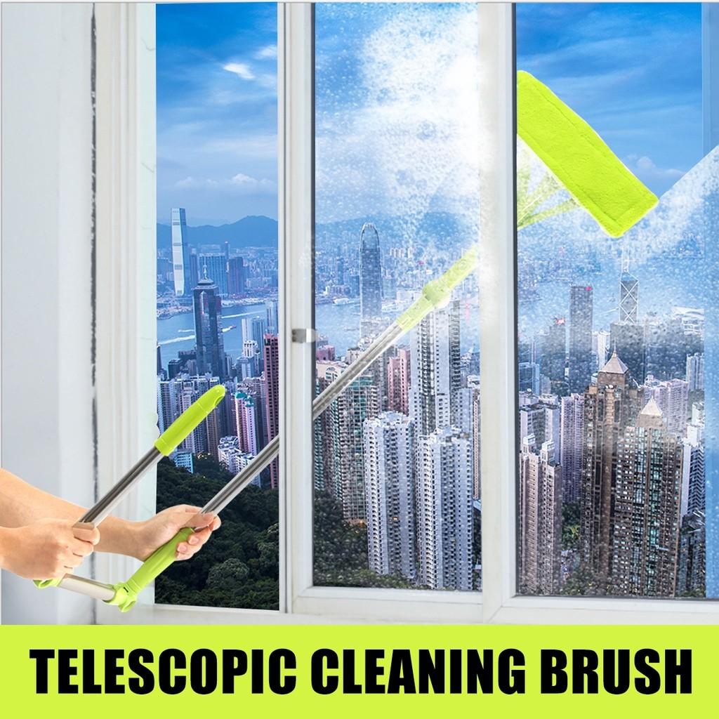 196cm Safe Telescopic High-Rise Window Cleaning Brush Flexible Rotation Glass Cleaner Windows Dust Brush