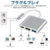 Besince USB Hub with 4K PD Fast Hub USB Converter Data Compatible with LCD Output for Games and Direct No Setup Required 3-in-1 Type-C HDMI, Charging,